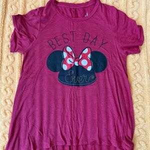 Disney Red and Black Minnie Mouse Short Sleeve Tee
